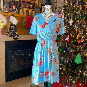 💗3/$12💗 Piphany Women’s Floral Faux Wrap Short Sleeve Dress